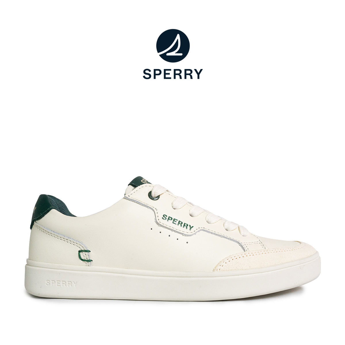 Women's Crew 90 Leather Sneakers - Off White/Green (25S00992)