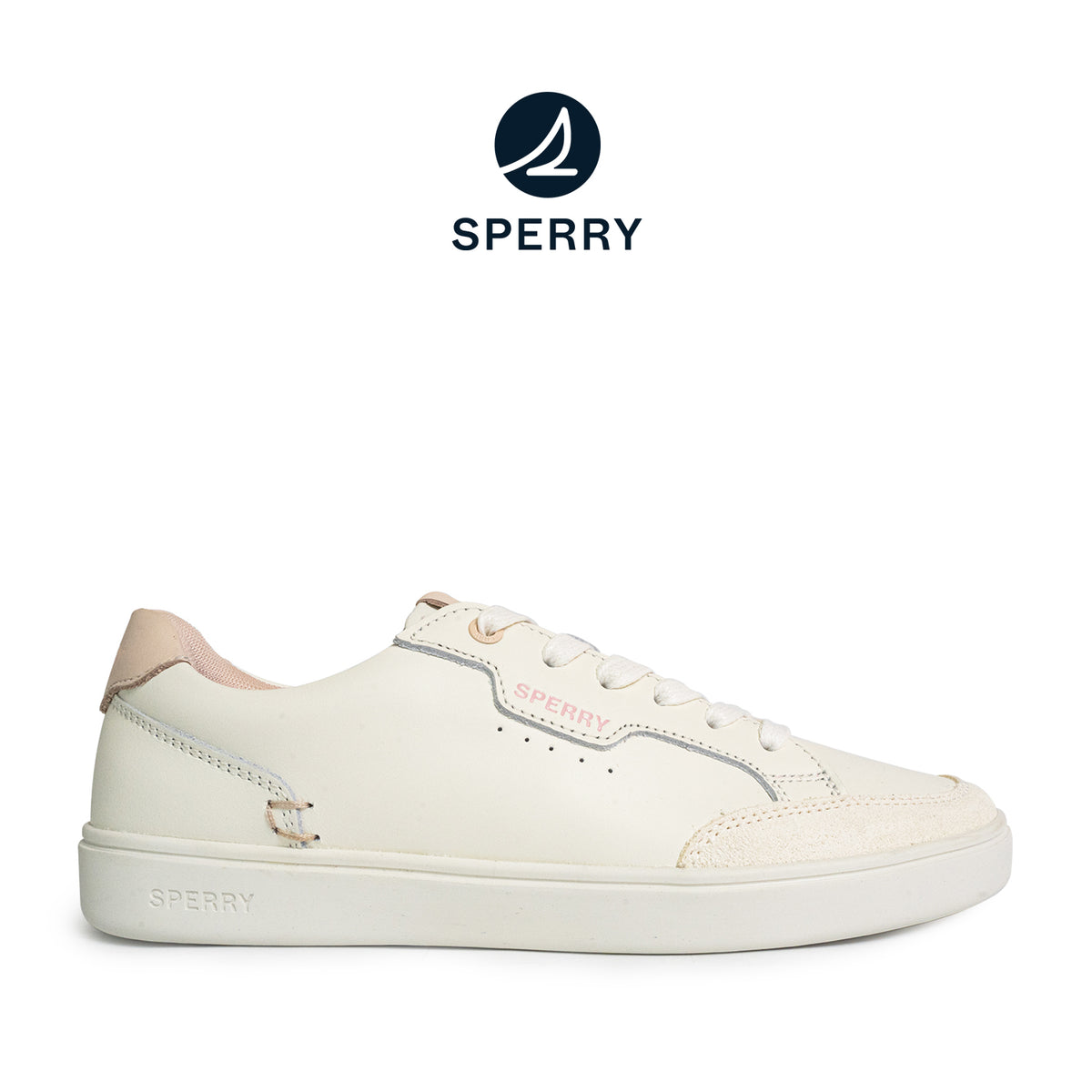 Women's Crew 90 Leather Sneakers - Off White/Pink (25S01002)