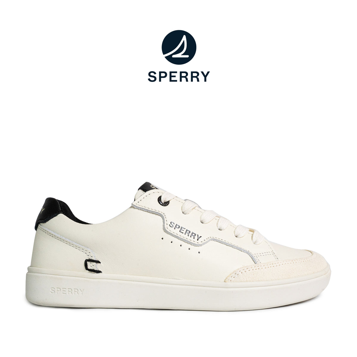 Women's Crew 90 Leather Sneakers - Off White/Black (25S01012)