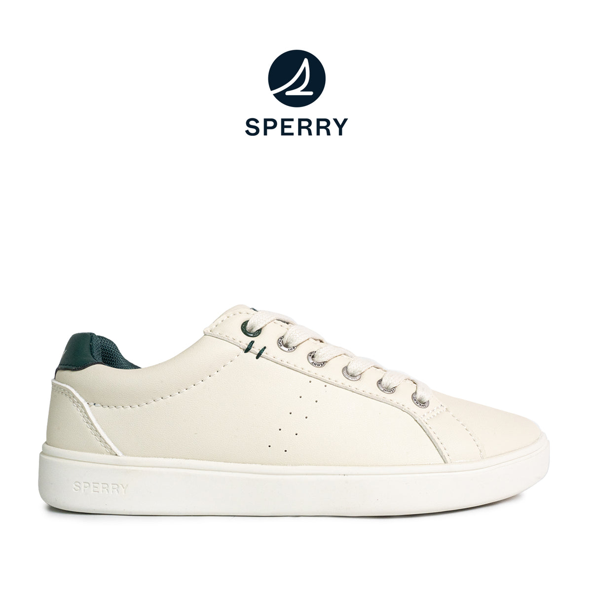 Women's Deck 90 LTT Leather Sneakers - Off White/Green (25S01172)