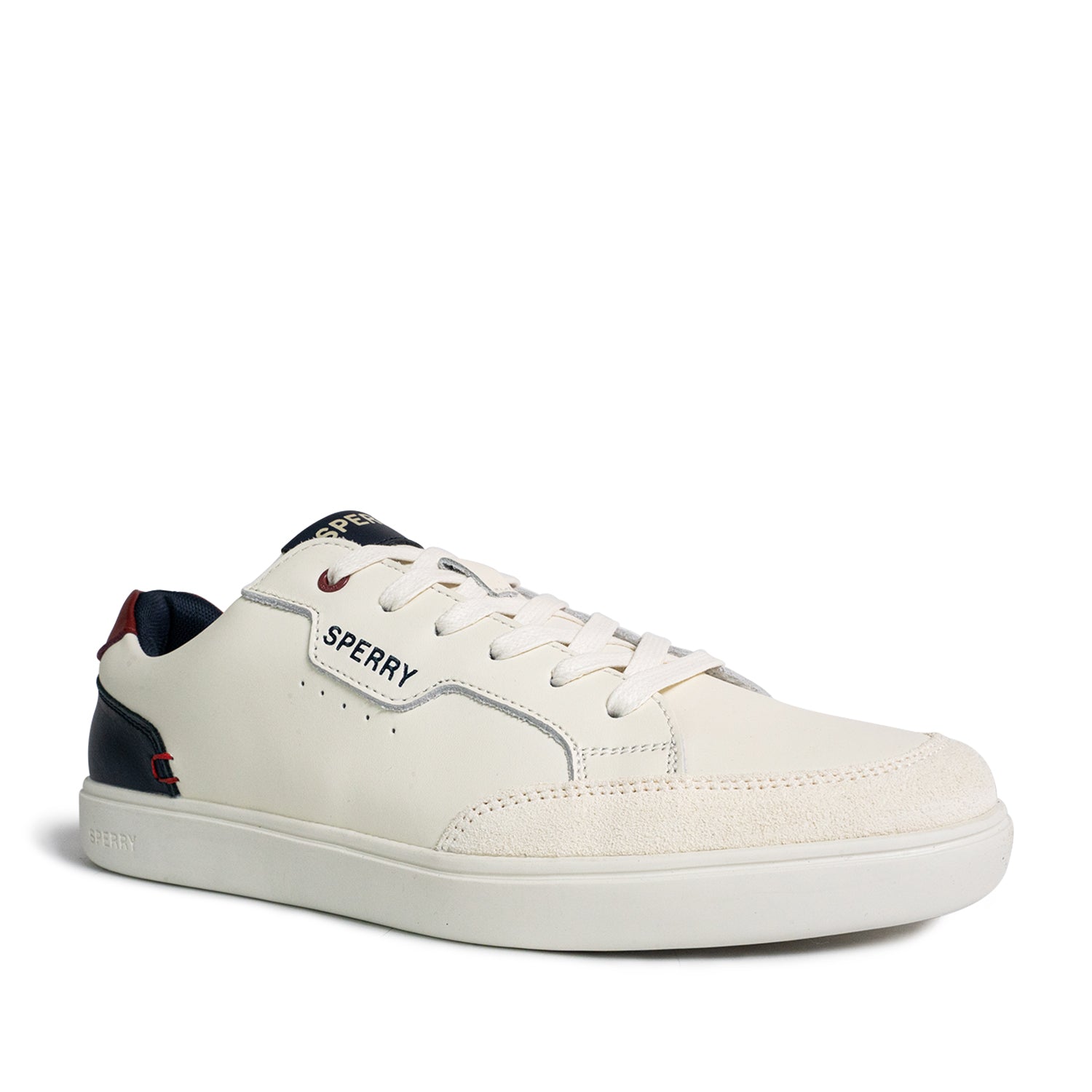 Men's Crew 90 Leather Sneakers - Offwhite/Navy/Red (25S05851)