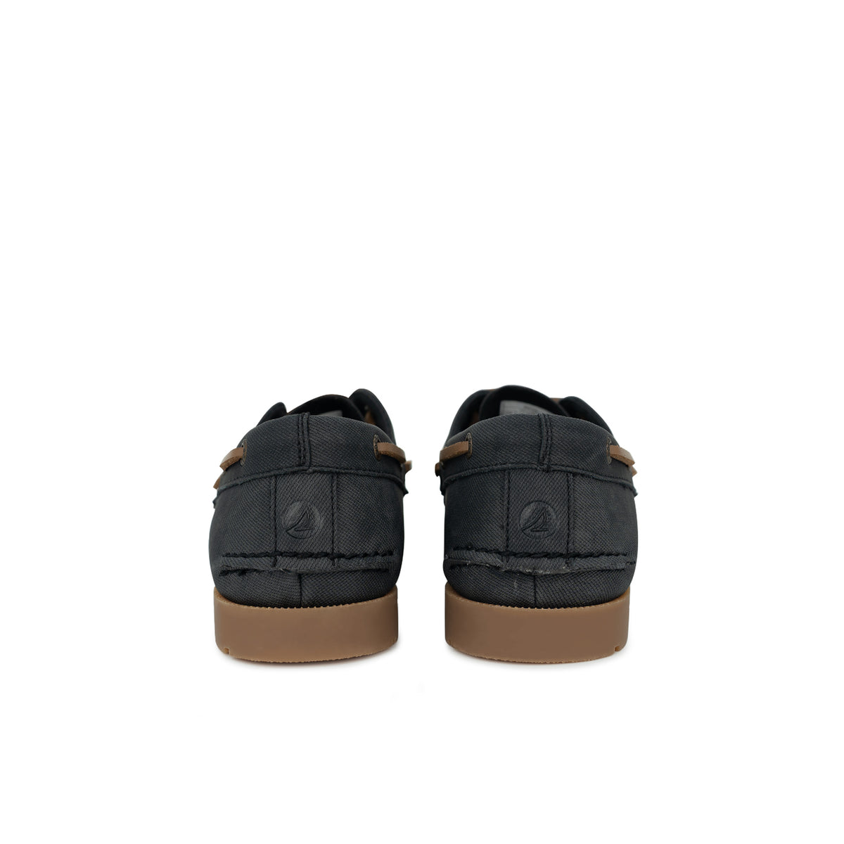Men's Leeward Wax Canvas Water Resistant Boat Shoe - Black/Gum (26F01211)