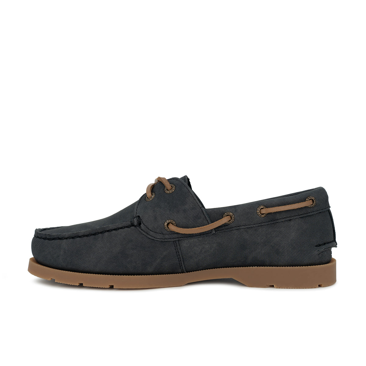 Men's Leeward Wax Canvas Water Resistant Boat Shoe - Black/Gum (26F01211)