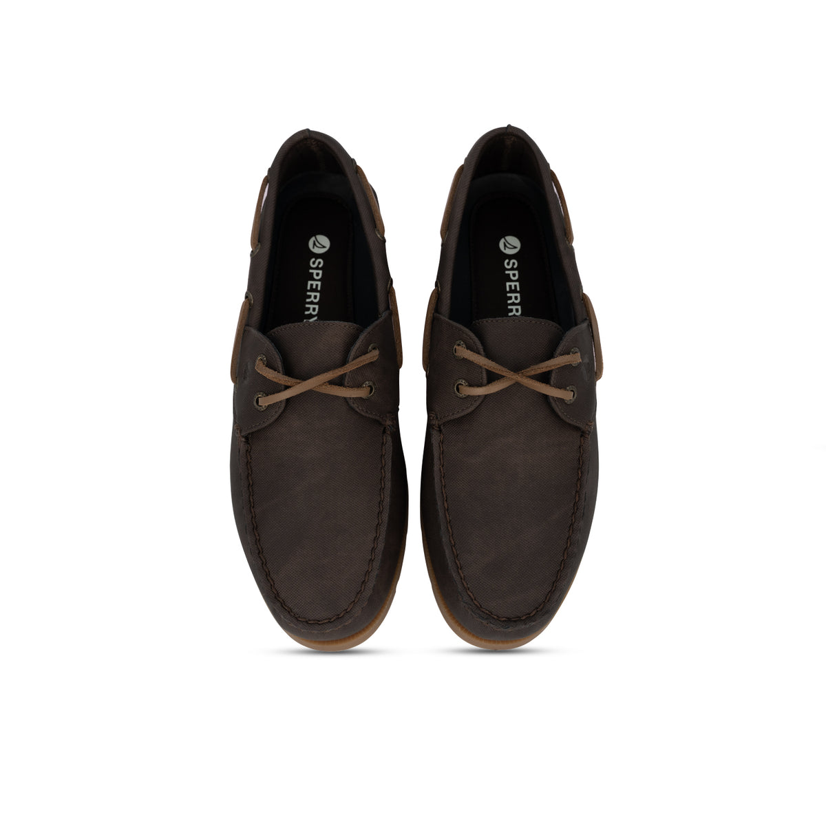 Men's Leeward Wax Canvas Water Resistant Boat Shoe - Dark Brown/Gum (26F01221)