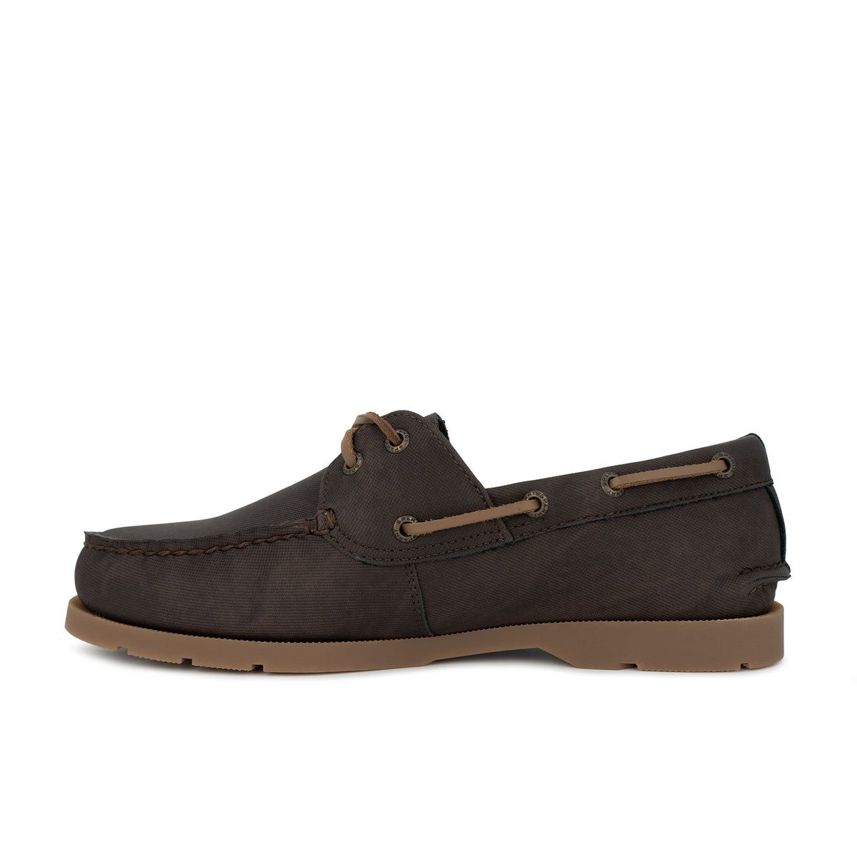 Men's Leeward Wax Canvas Water Resistant Boat Shoe - Dark Brown/Gum (26F01221)