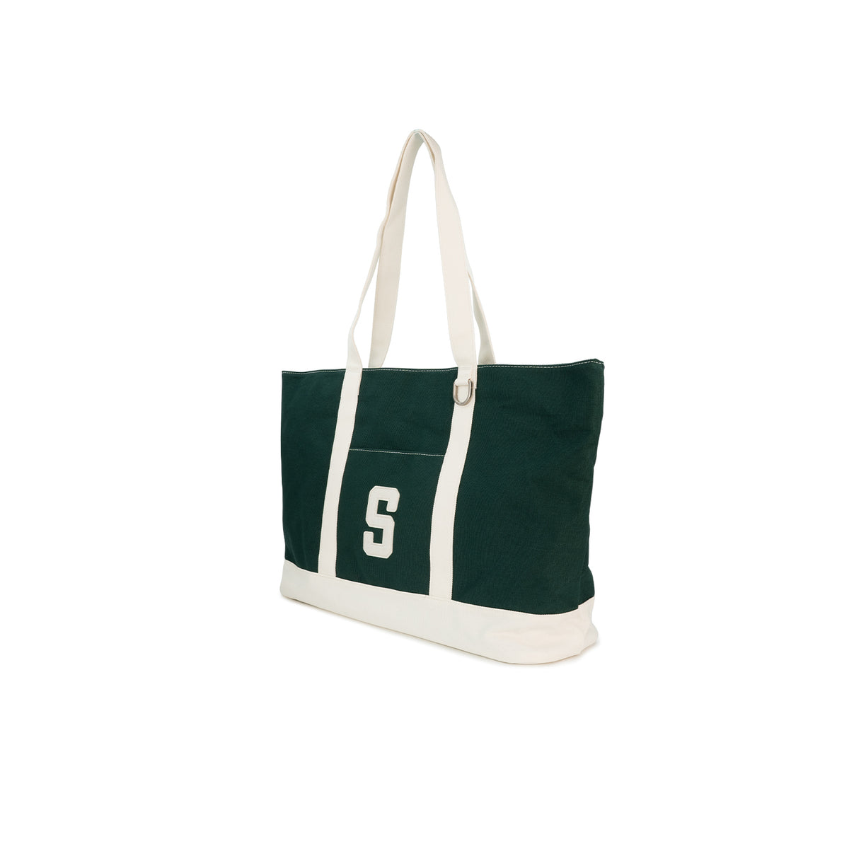 Retro Tote Bag - Cream/Green (26F80440)