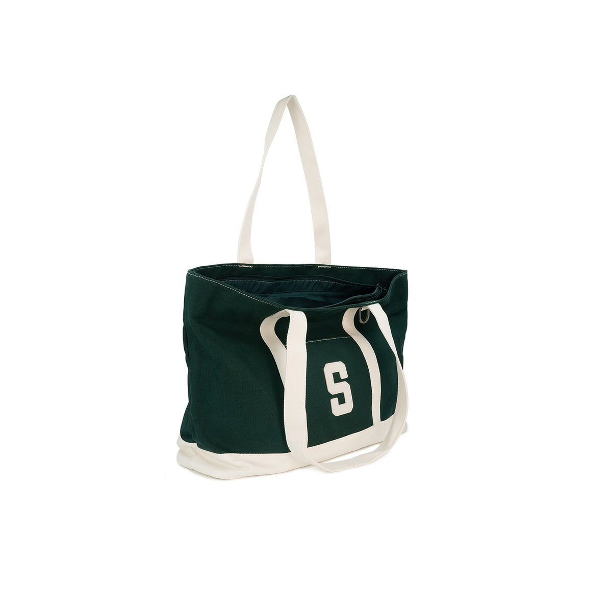 Retro Tote Bag - Cream/Green (26F80440)