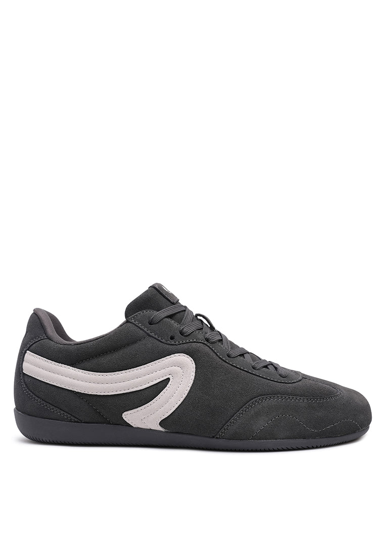 Men's Slim Wave Suede Sneakers-Dark Grey(26S00461)