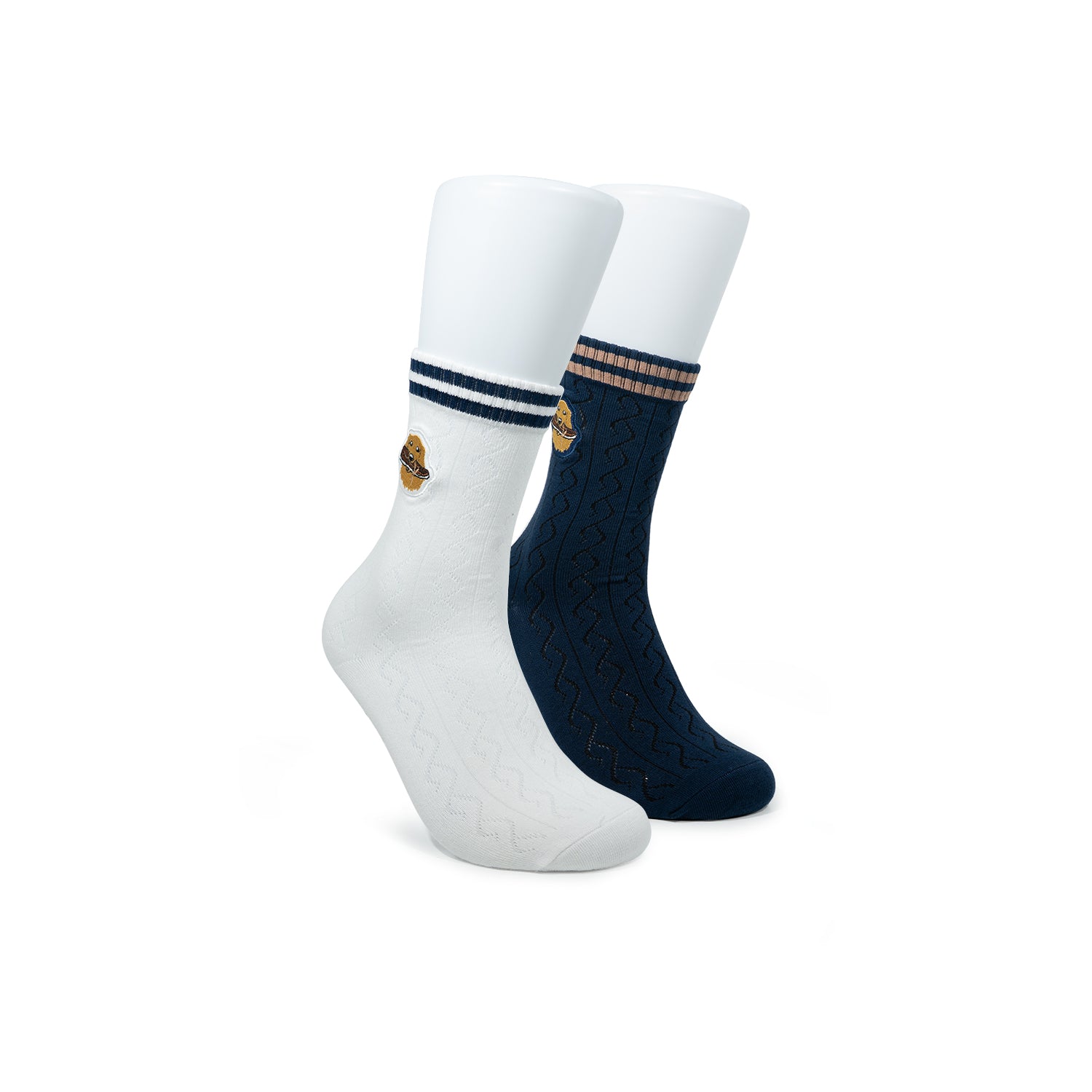 Prince Crew Socks - Navy White (26S60320)