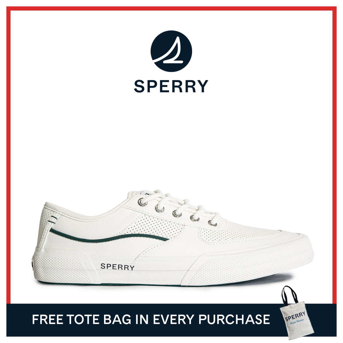 Men's Soletide Leather Sneakers - Off White/Green (25S00401)