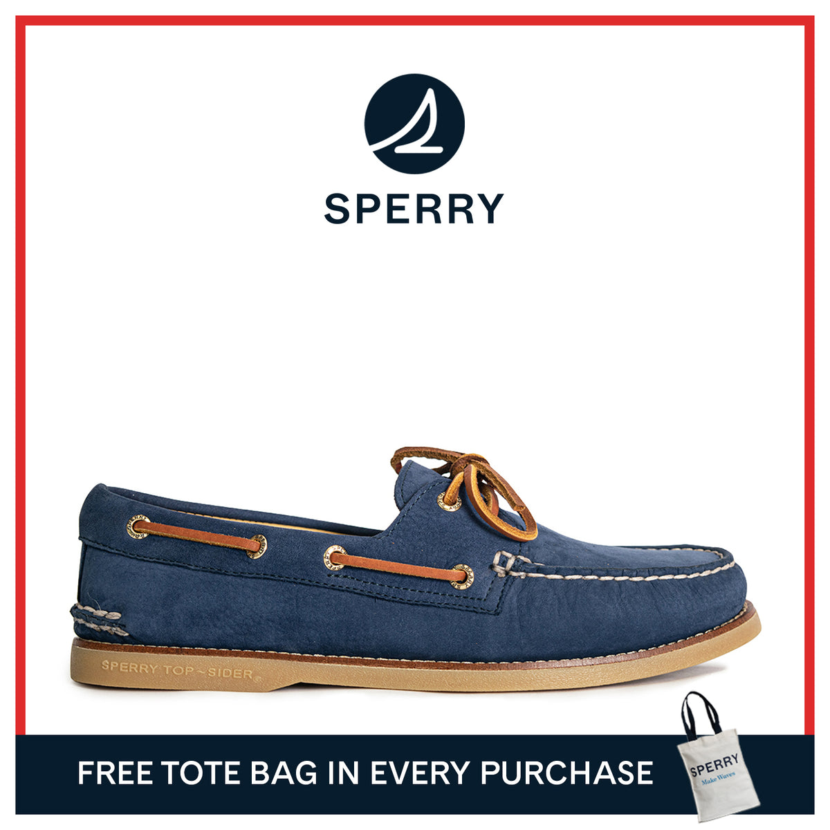 Men's Gold Authentic Original™ 2-Eye Nubuck Boat Shoes Topsider - Navy (10398460)