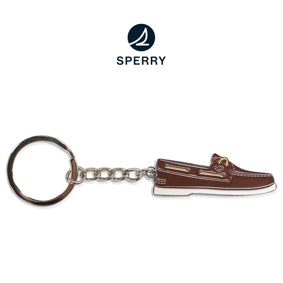 Boat Shoes Enamel Keychain-Brown