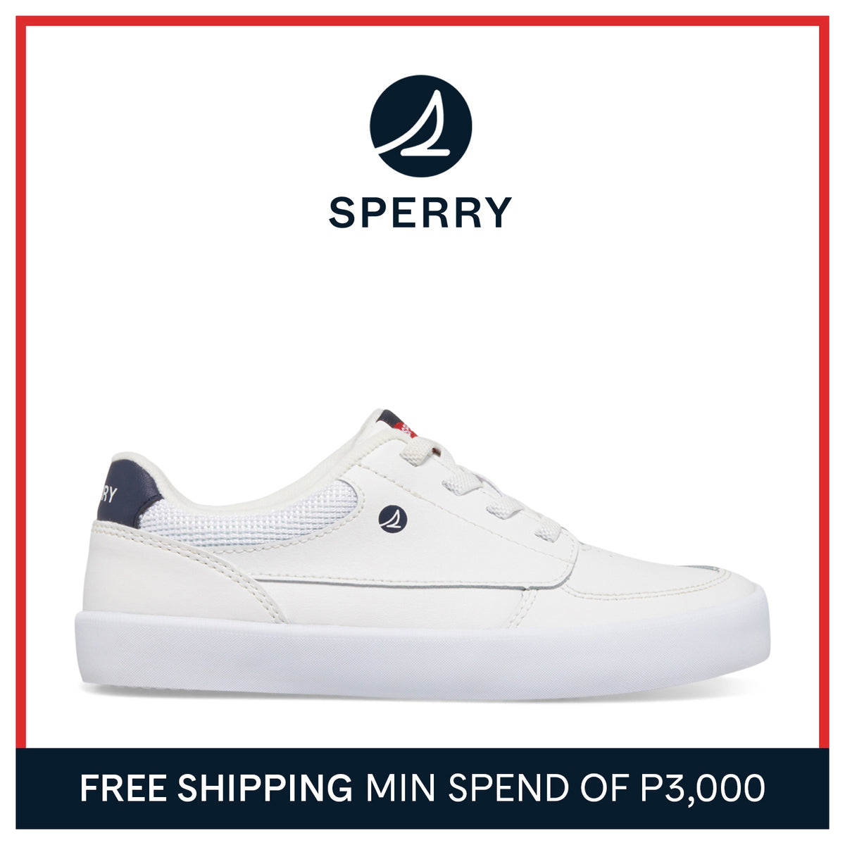 Kid's Boardwalk Leather Sneakers - White (STK267524)