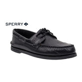 Men's Authentic Original Stampede Black Boat Shoes (STS12450)