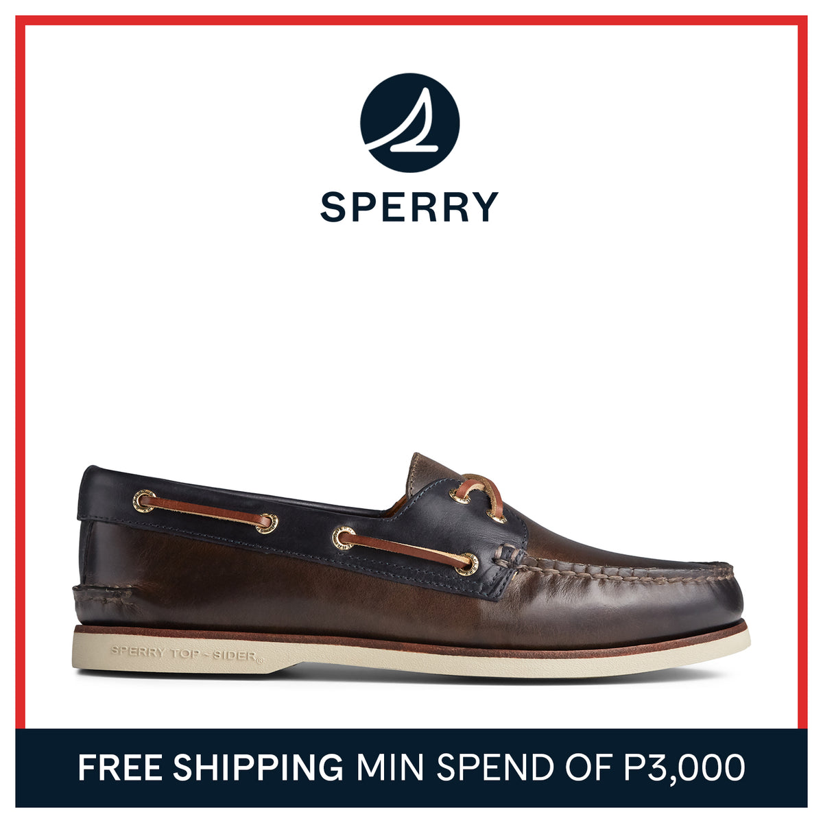 Men's Gold Cup Ao 2-Eye Revenge Soft Fossil/ Blue Boat Shoes (STS22142)