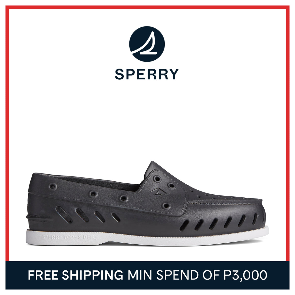 Men's Authentic Original Float Black Boat Shoe (STS23287)