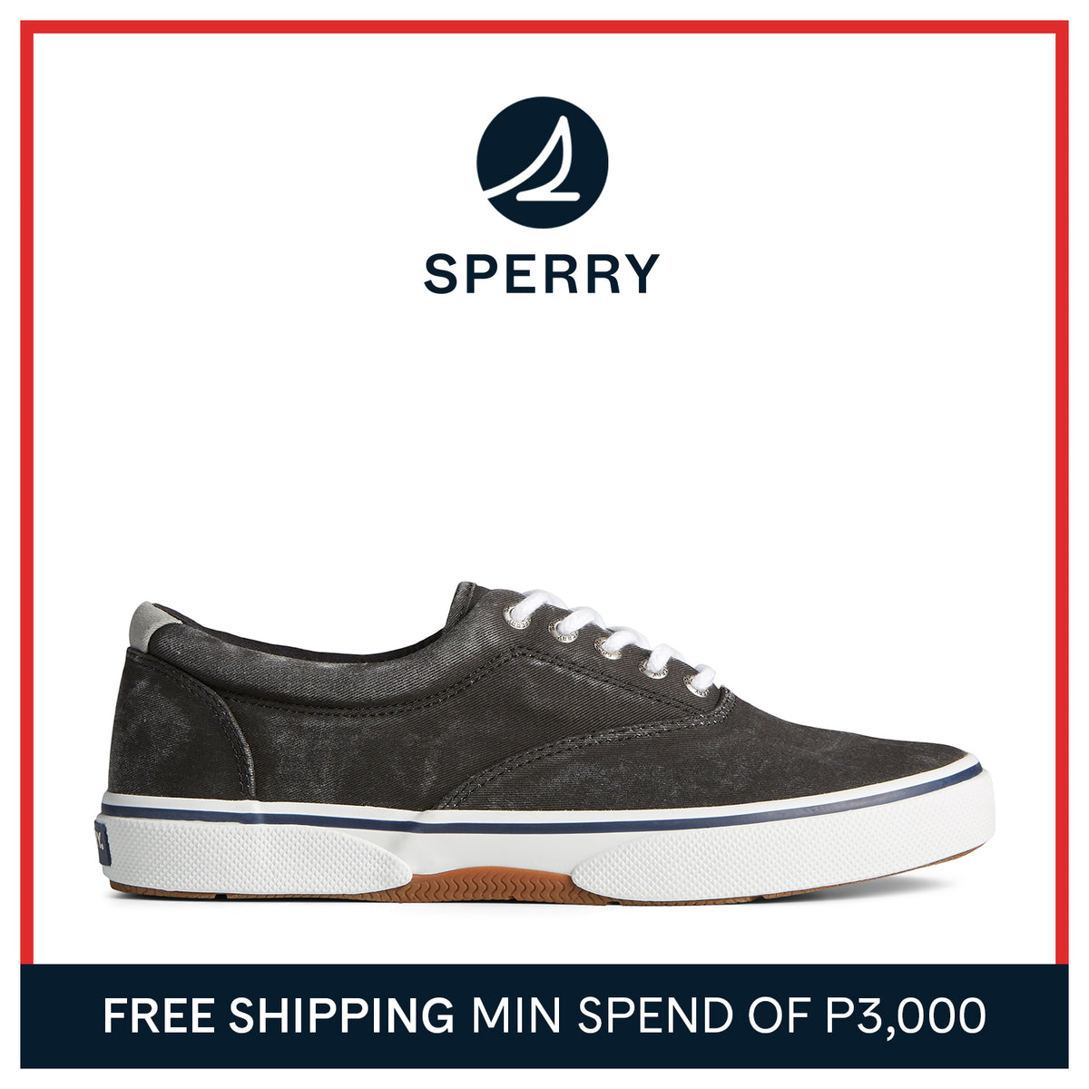 Sperry Men's Halyard Saltwashed Sneaker - Black (STS23579)