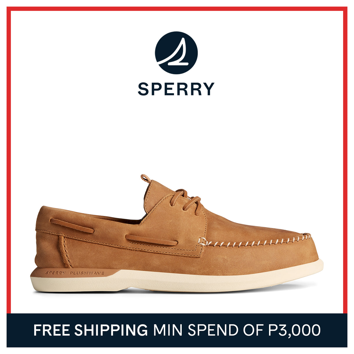 Men's Authentic Original PLUSHWAVE 2.0 Boat Shoe - Tan (STS23946)