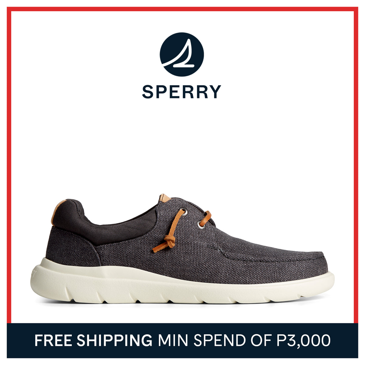 Men's Captain's Moc Hemp Slip On Sneaker - Black (STS24807)