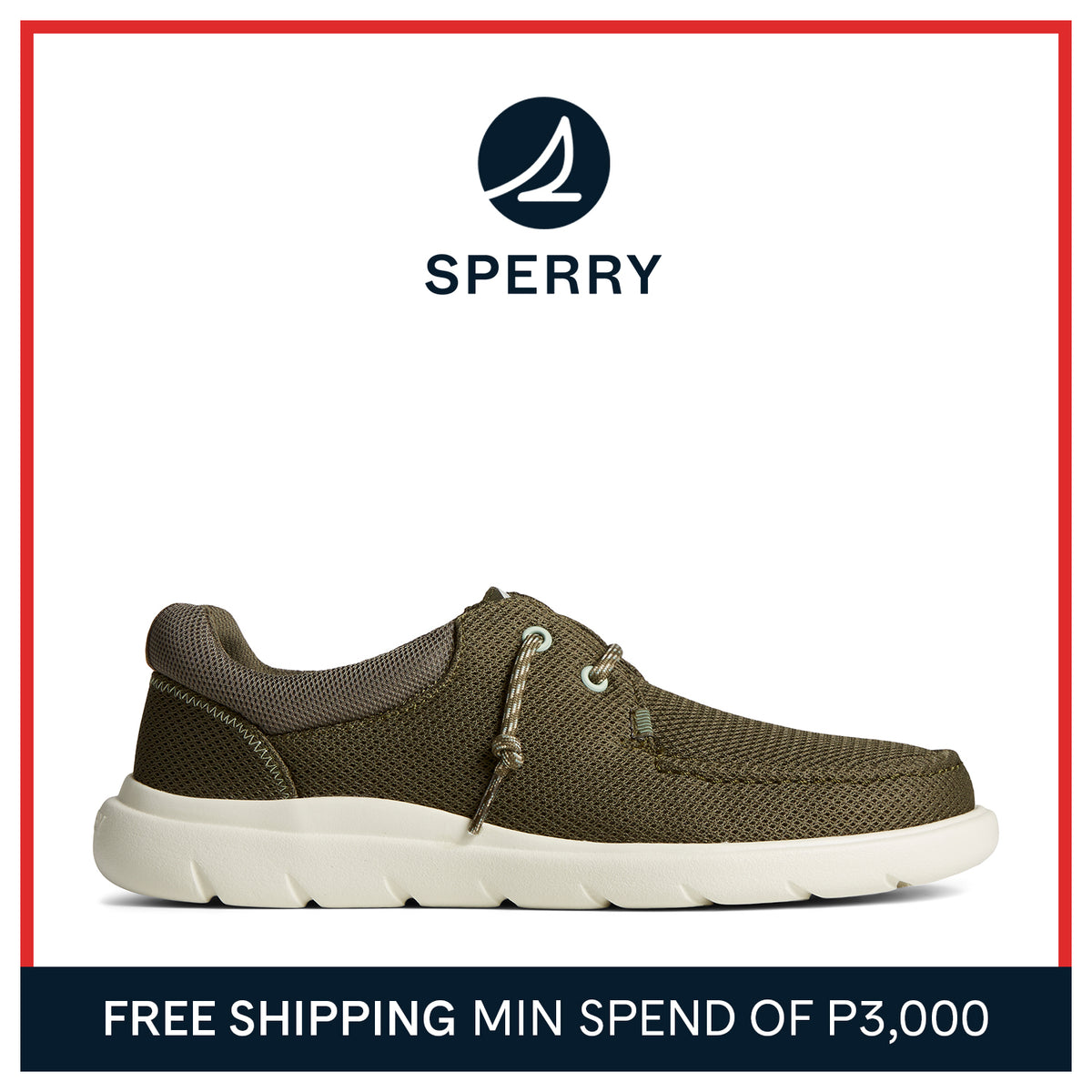 Men's Captain's Moc Mesh Sneaker - Olive (STS24875)