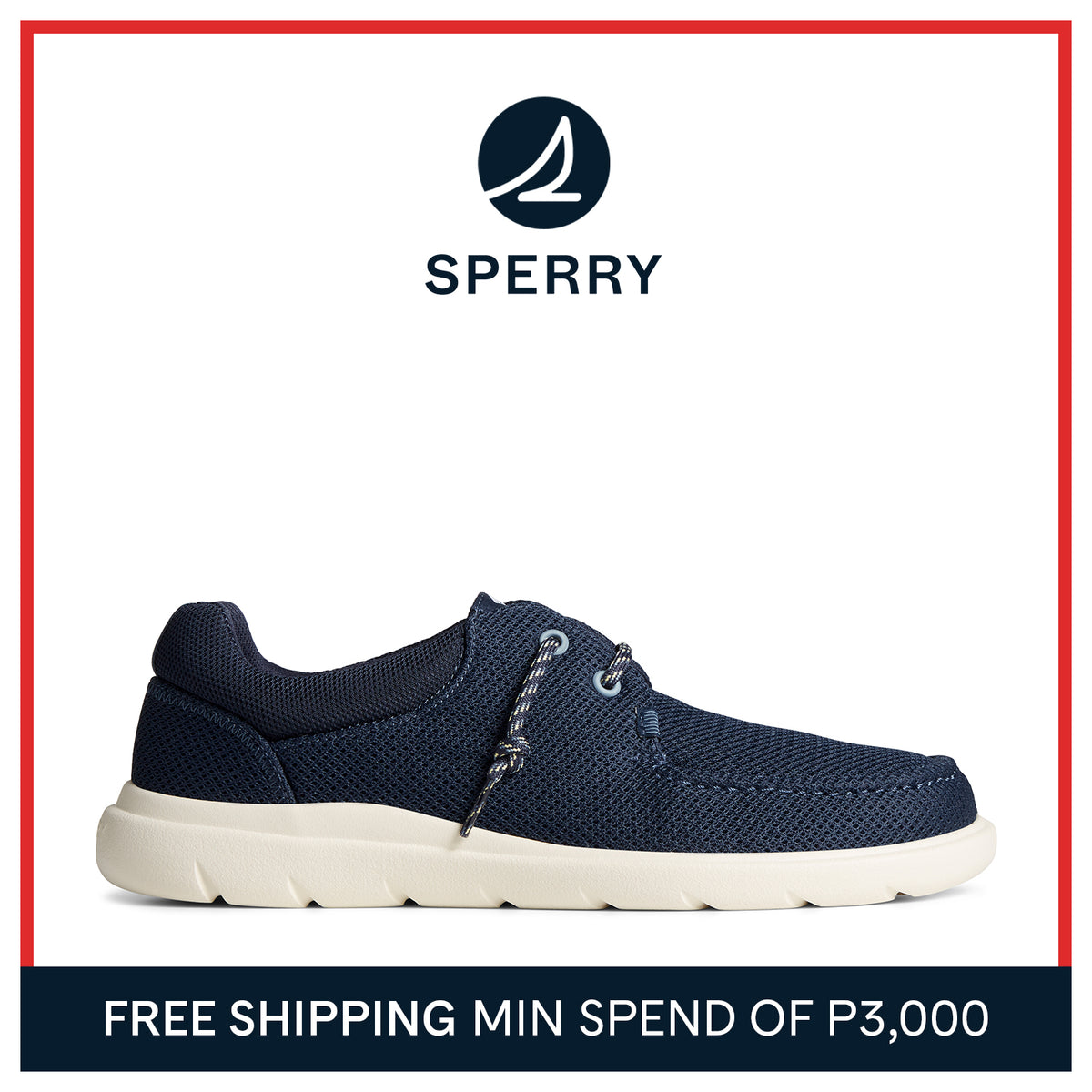 Men's Captain's Moc Mesh Sneaker - Navy (STS24876)