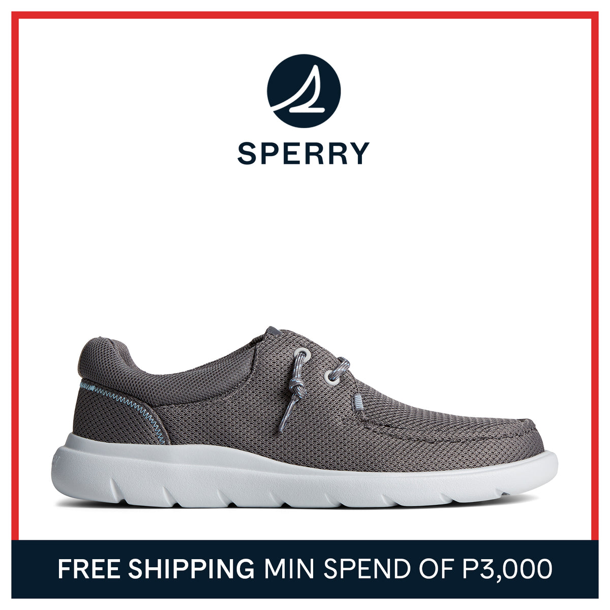 Men's Captain's Moc Mesh Sneaker - Grey (STS24877)