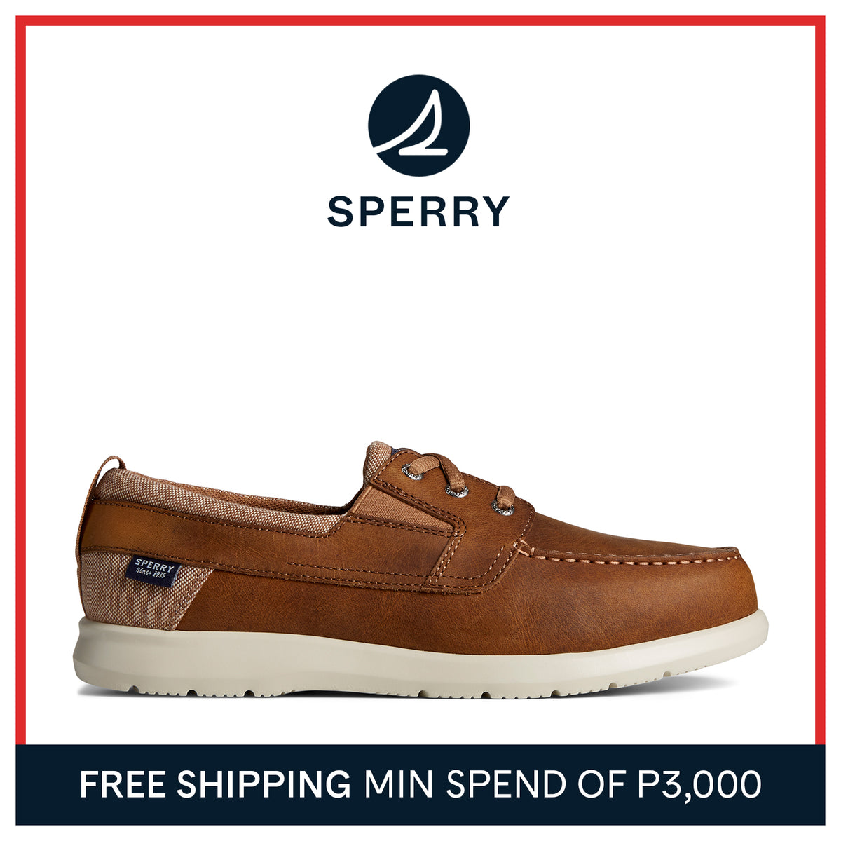 Sperry Men's Bowrider Plushstep Leather Slip-On Boat Sneaker - Tan (STS25002)