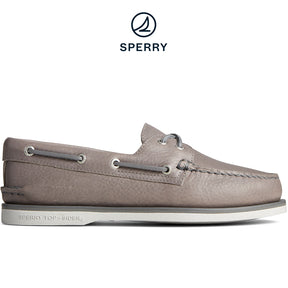 Men's Gold Cup™ Authentic Original™ 2-Eye Tumbled Leather Boat Shoe Grey (STS25503)