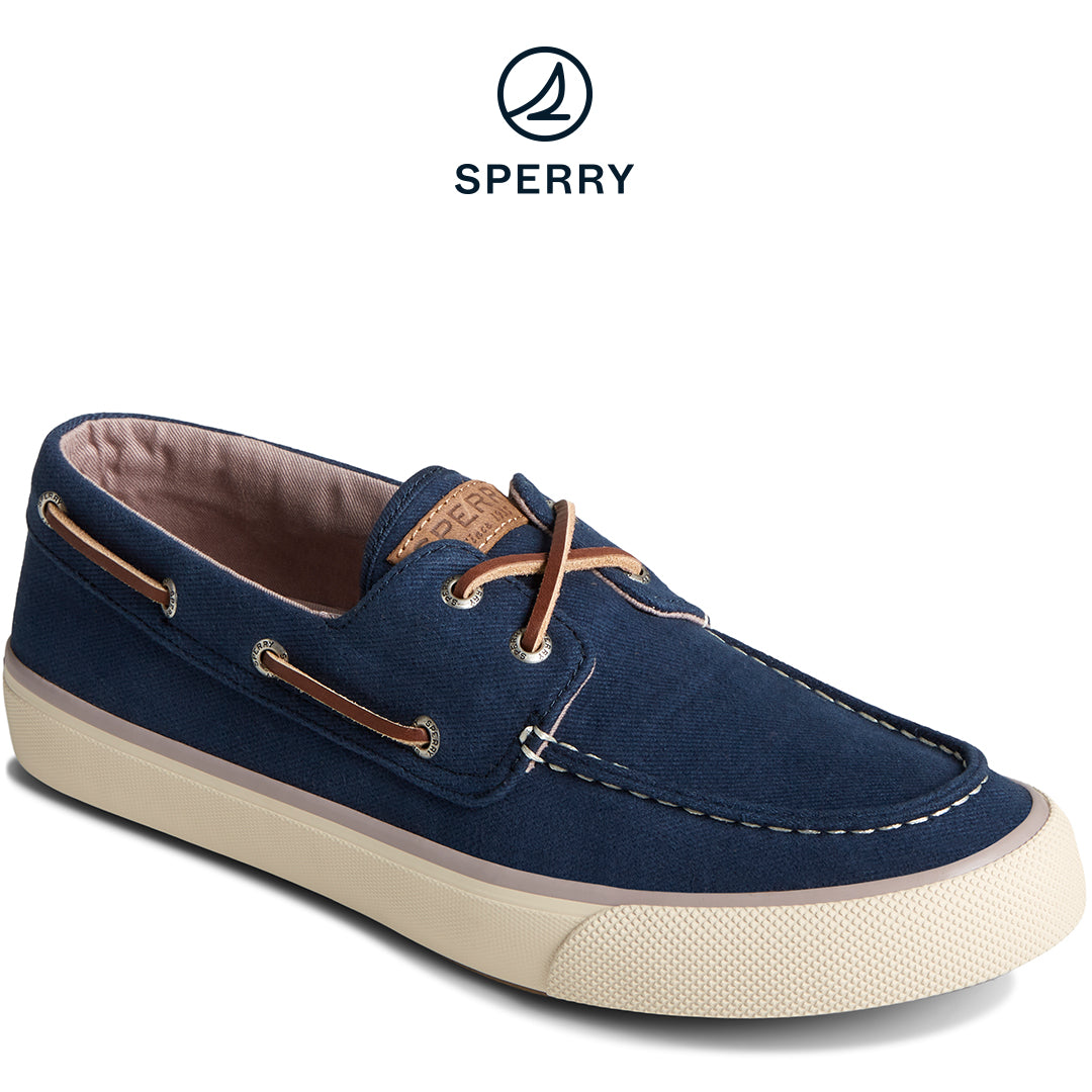 Men's SeaCycled™ Bahama II Twill Boat Sneaker Navy (STS25537)