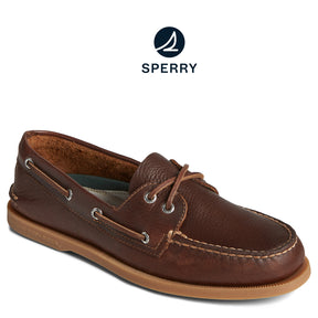 Men's Authentic Original™ Pull Up Leather Boat Shoe Dark Tan (STS25562)