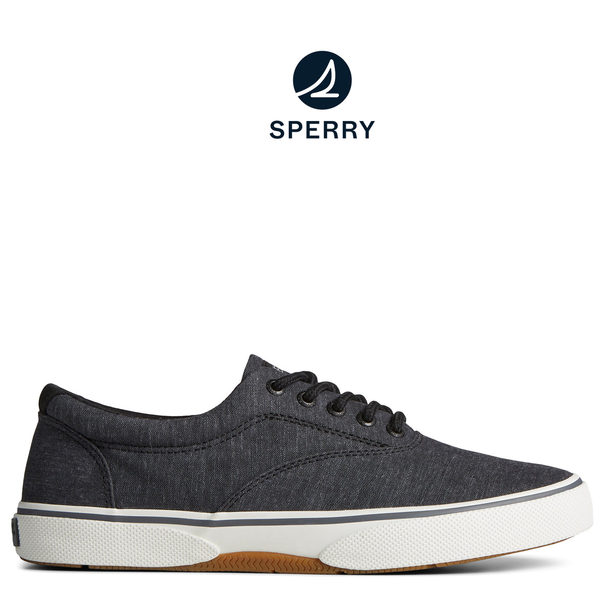 Men's SeaCycled™ Halyard CVO Chambray Sneakers - Black (STS25749)