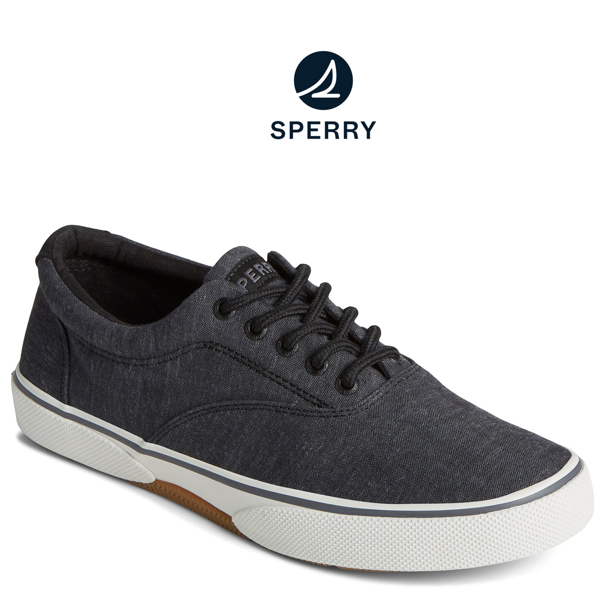 Men's SeaCycled™ Halyard CVO Chambray Sneakers - Black (STS25749)