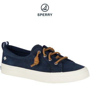 Women's Crest Vibe Washable Leather Sneakers - Navy (STS82400)