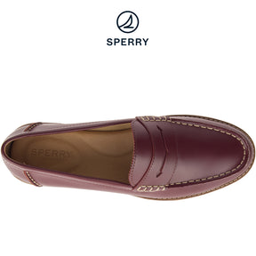 Sperry Women's Seaport Penny Box Leather Casuals Burgundy (STS83933)