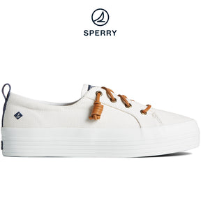 Women's Crest Vibe Platform Canvas - White (L10397953)