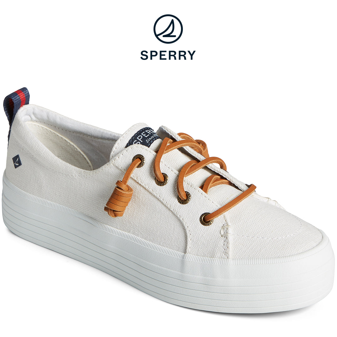 Women's Crest Vibe Platform Canvas - White (L10397953)