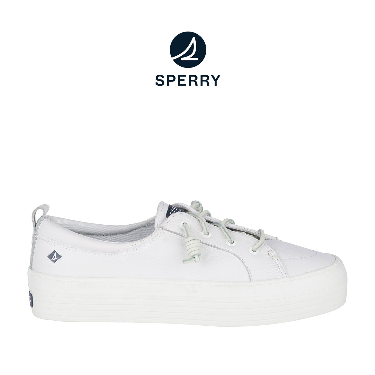 Women's Crest Vibe Platform Leather Sneakers - White (L10396871)