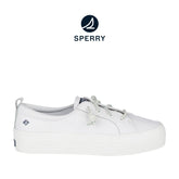 Women's Crest Vibe Platform Leather Sneakers - White (L10396871)