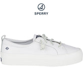 Women's Crest Vibe Platform Leather Sneakers - White (L139340850)