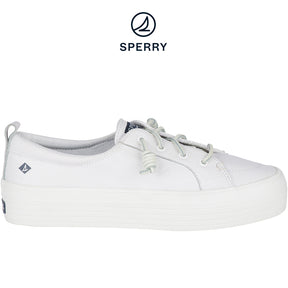 Women's Crest Vibe Platform Leather Sneakers - White (L139340850)