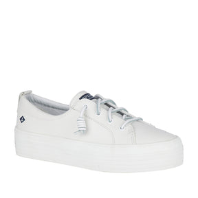 Women's Crest Vibe Platform Leather Sneakers - White (L10396871)