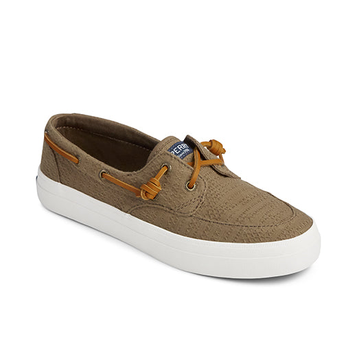 Women's Crest Boat Smocked Hemp Sneaker - Olive (STS85197)