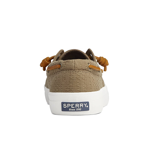 Women's Crest Boat Smocked Hemp Sneaker - Olive (STS85197)