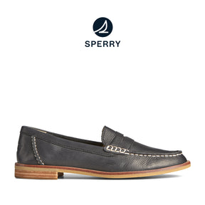 Women's Seaport Penny Leather Casual Loafers - Black (L139339570)