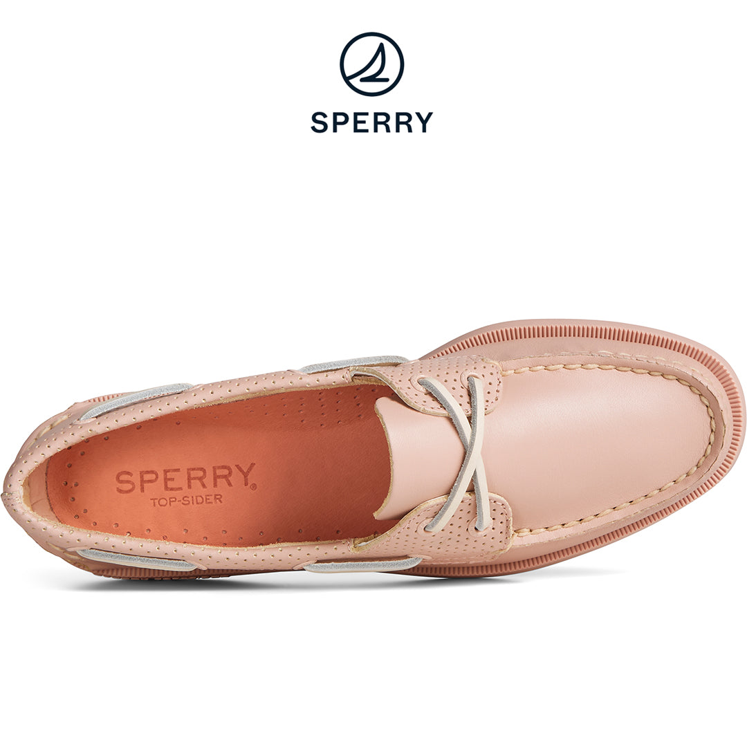 Women's Authentic Original Pin Perforated Boat Shoe - Rose (STS87113)