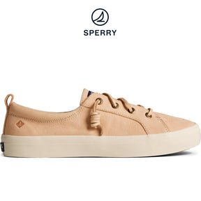 Women's Crest Vibe Tumbled Leather Sneaker - Ivory (STS87195)