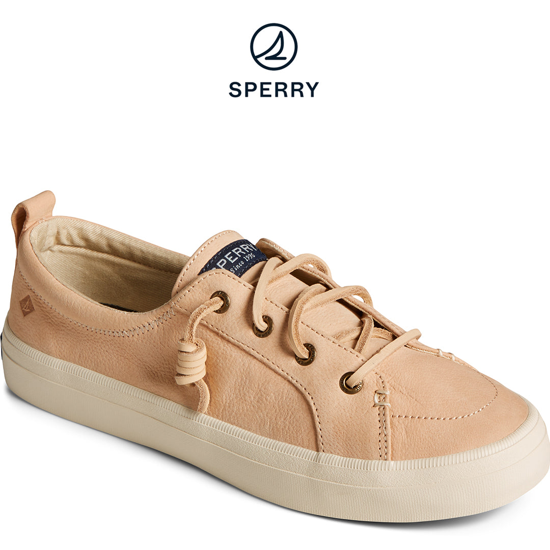 Women's Crest Vibe Tumbled Leather Sneaker - Ivory (STS87195)