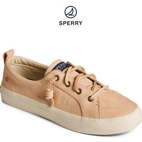 Women's Crest Vibe Tumbled Leather Sneaker - Ivory (STS87195)