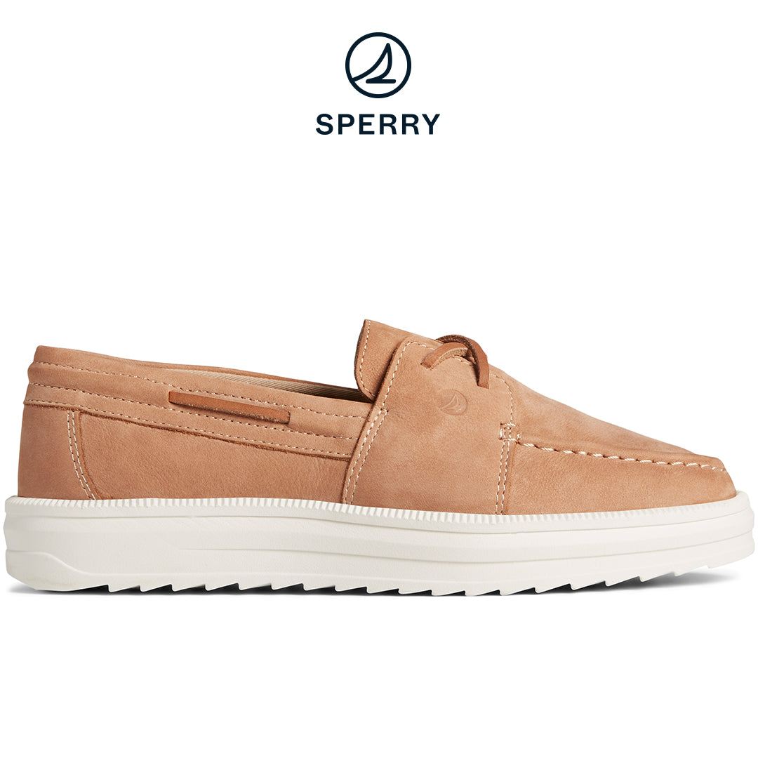 Women's Cruise Plushstep Boat Sneaker Leather Tan (STS88421)