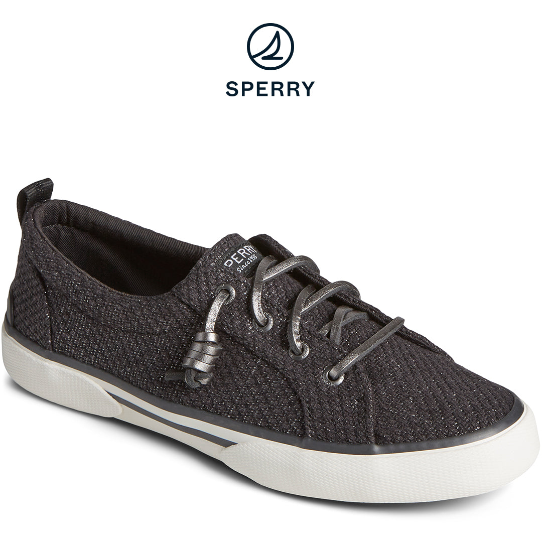 Women's SeaCycled™  Pier Wave Basket Weave Shimmer Sneaker Black (STS88796)